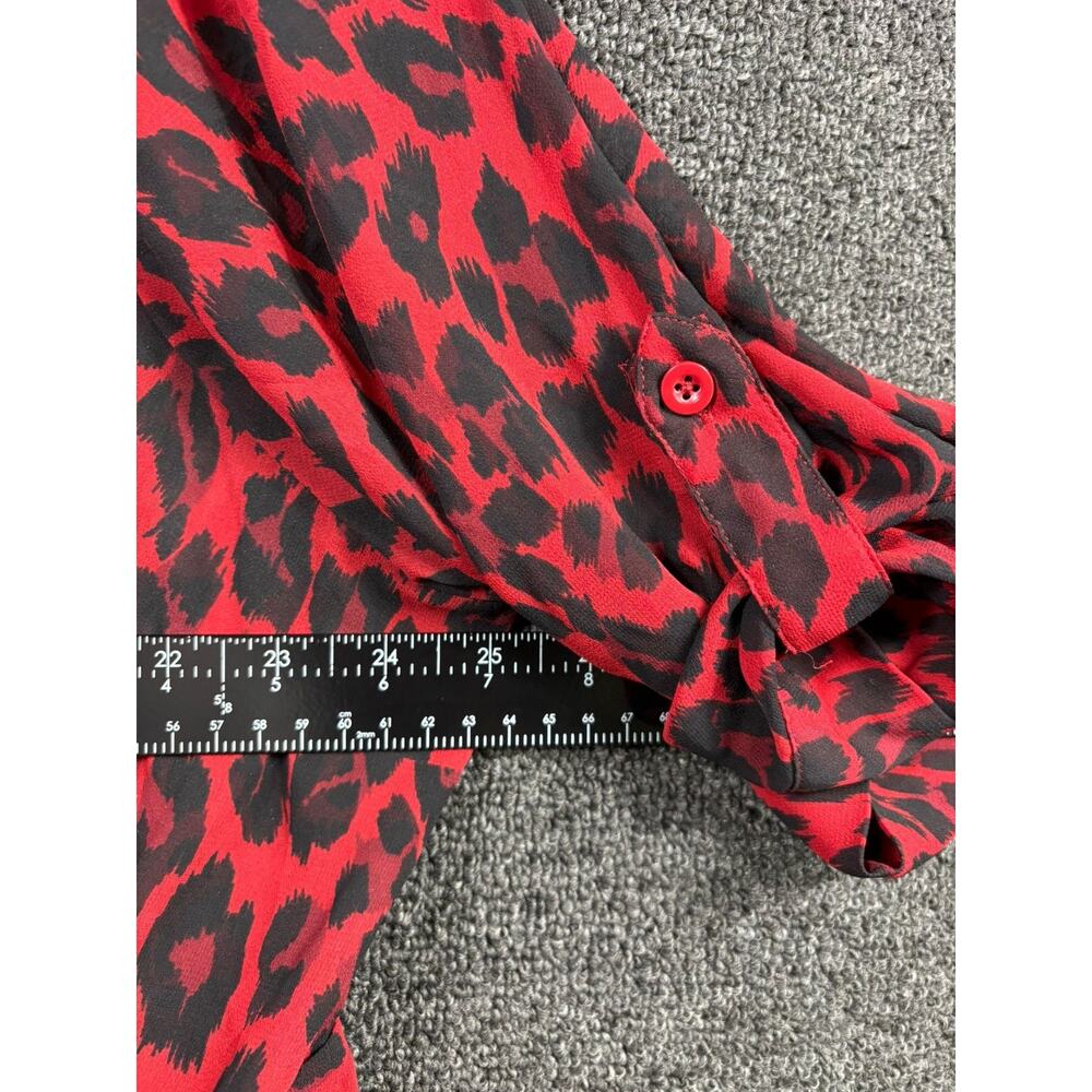 Torrid Leopard Print Challis Button Front Shirt D… - image 8